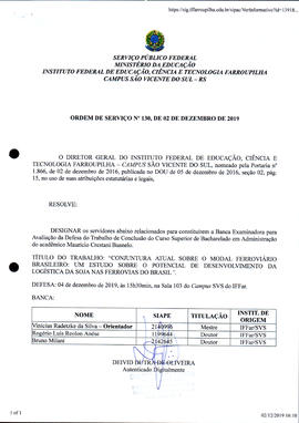 Ordem de Serviço IFFAR/SVS nº 130/2019