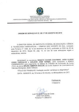 Ordem de Serviço IFFAR\SVS nº 057/2015