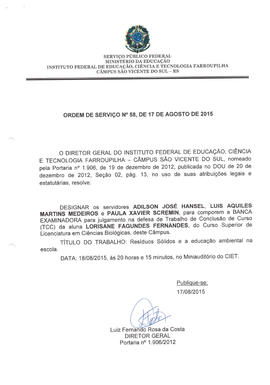 Ordem de Serviço IFFAR\SVS nº 058/2015