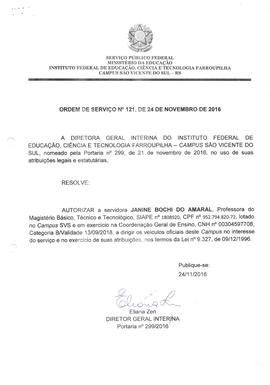 Ordem de Serviço IFFAR\SVS nº 121/2016
