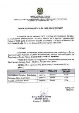 Ordem de Serviço IFFAR\SVS nº 079/2017