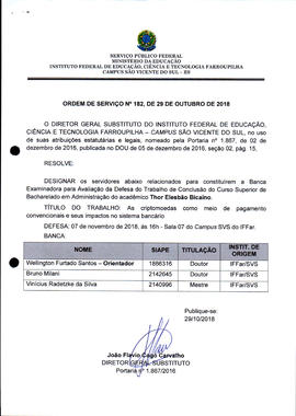 Ordem de Serviço IFFAR\SVS nº 182/2018