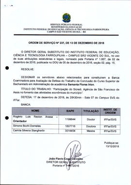 Ordem de Serviço IFFAR\SVS nº 237/2018