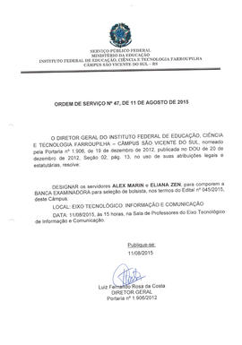 Ordem de Serviço IFFAR\SVS nº 047/2015