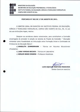 Portaria IFFAR\SVS nº 082/2011