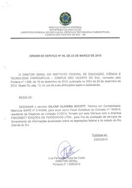 Ordem de Serviço IFFAR\SVS nº 006/2015
