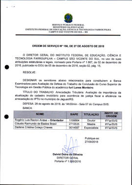 Ordem de Serviço IFFAR\SVS nº 156/2018