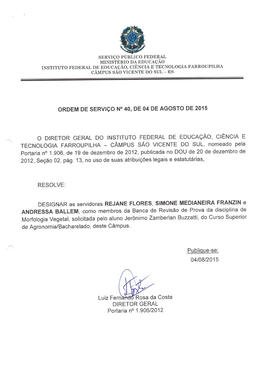 Ordem de Serviço IFFAR\SVS nº 040/2015