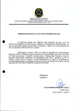 Ordem de Serviço IFFAR\SVS nº 010/2014