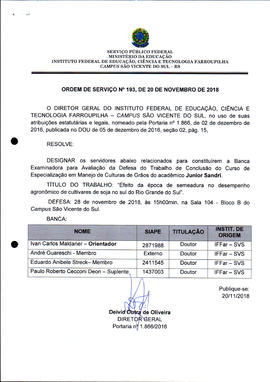 Ordem de Serviço IFFAR\SVS nº 193/2018