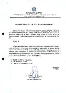 Ordem de Serviço IFFAR/SVS nº 105/2019