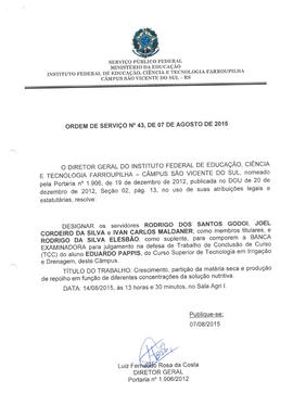 Ordem de Serviço IFFAR\SVS nº 043/2015
