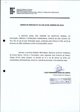 Ordem de Serviço IFFAR\SVS nº 014/2010