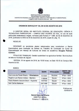 Ordem de Serviço IFFAR\SVS nº 130/2018