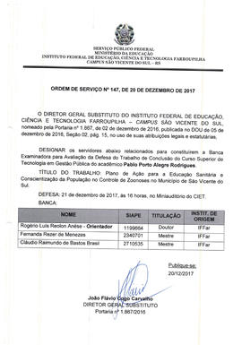 Ordem de Serviço IFFAR\SVS nº 147/2017