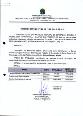 Ordem de Serviço IFFAR\SVS nº 122/2018