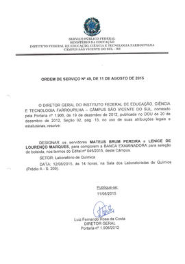Ordem de Serviço IFFAR\SVS nº 049/2015