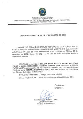 Ordem de Serviço IFFAR\SVS nº 052/2015
