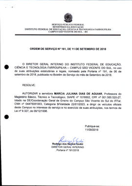 Ordem de Serviço IFFAR\SVS nº 161/2018