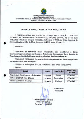 Ordem de Serviço IFFAR\SVS nº 051/2018