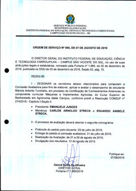 Ordem de Serviço IFFAR/SVS nº 066/2019
