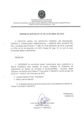 Ordem de Serviço IFFAR\SVS nº 016/2015