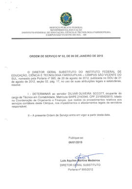 Ordem de Serviço IFFAR\SVS nº 002/2015
