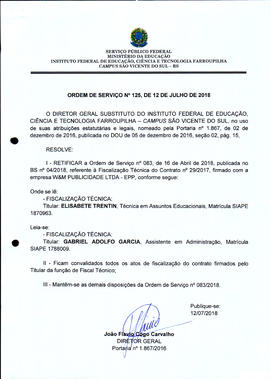 Ordem de Serviço IFFAR\SVS nº 125/2018