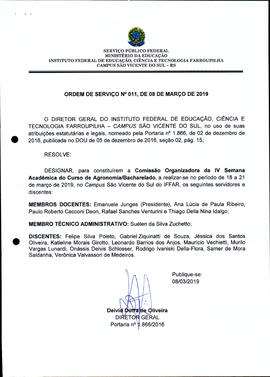 Ordem de Serviço IFFAR/SVS nº 011/2019