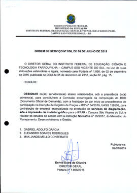 Ordem de Serviço IFFAR/SVS nº 056/2019