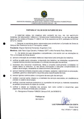 Portaria IFFAR\SVS nº 135/2014