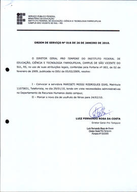 Ordem de Serviço IFFAR\SVS nº 016/2010
