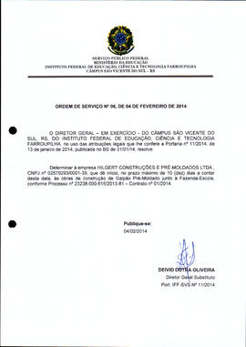Ordem de Serviço IFFAR\SVS nº 006/2014