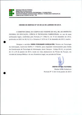 Ordem de Serviço IFFAR\SVS nº 005/2014