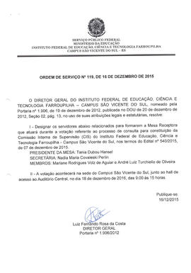 Ordem de Serviço IFFAR\SVS nº 119/2015