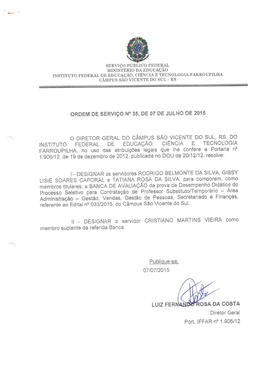 Ordem de Serviço IFFAR\SVS nº 035/2015