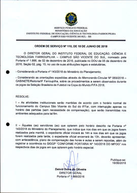Ordem de Serviço IFFAR\SVS nº 110/2018