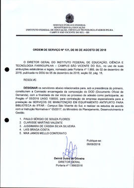 Ordem de Serviço IFFAR\SVS nº 131/2018