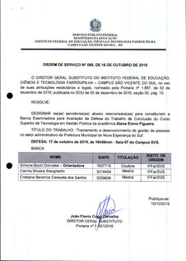 Ordem de Serviço IFFAR/SVS nº 089/2019