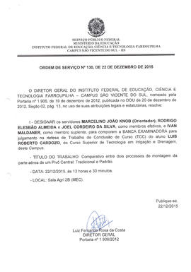 Ordem de Serviço IFFAR\SVS nº 130/2015