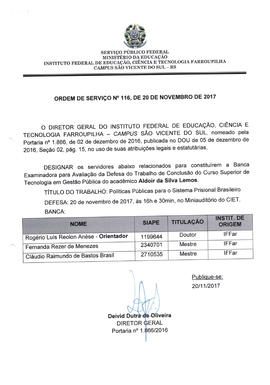 Ordem de Serviço IFFAR\SVS nº 116/2017