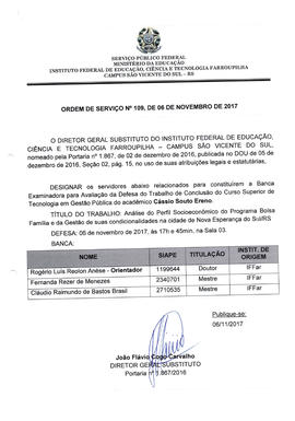 Ordem de Serviço IFFAR\SVS nº 109/2017