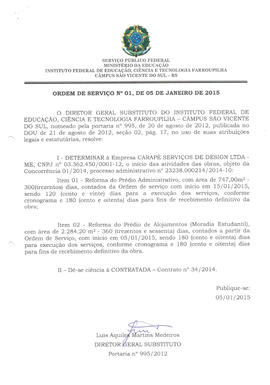 Ordem de Serviço IFFAR\SVS nº 001/2015