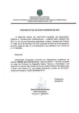 Portaria IFFAR\SVS nº 032/2018