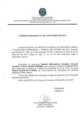 Ordem de Serviço IFFAR\SVS nº 070/2015